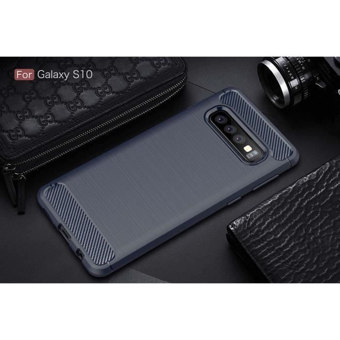 Fodral - Samsung - Galaxy S10 - TPU - Kolfiber - Stötsäkert - Flexibelt
