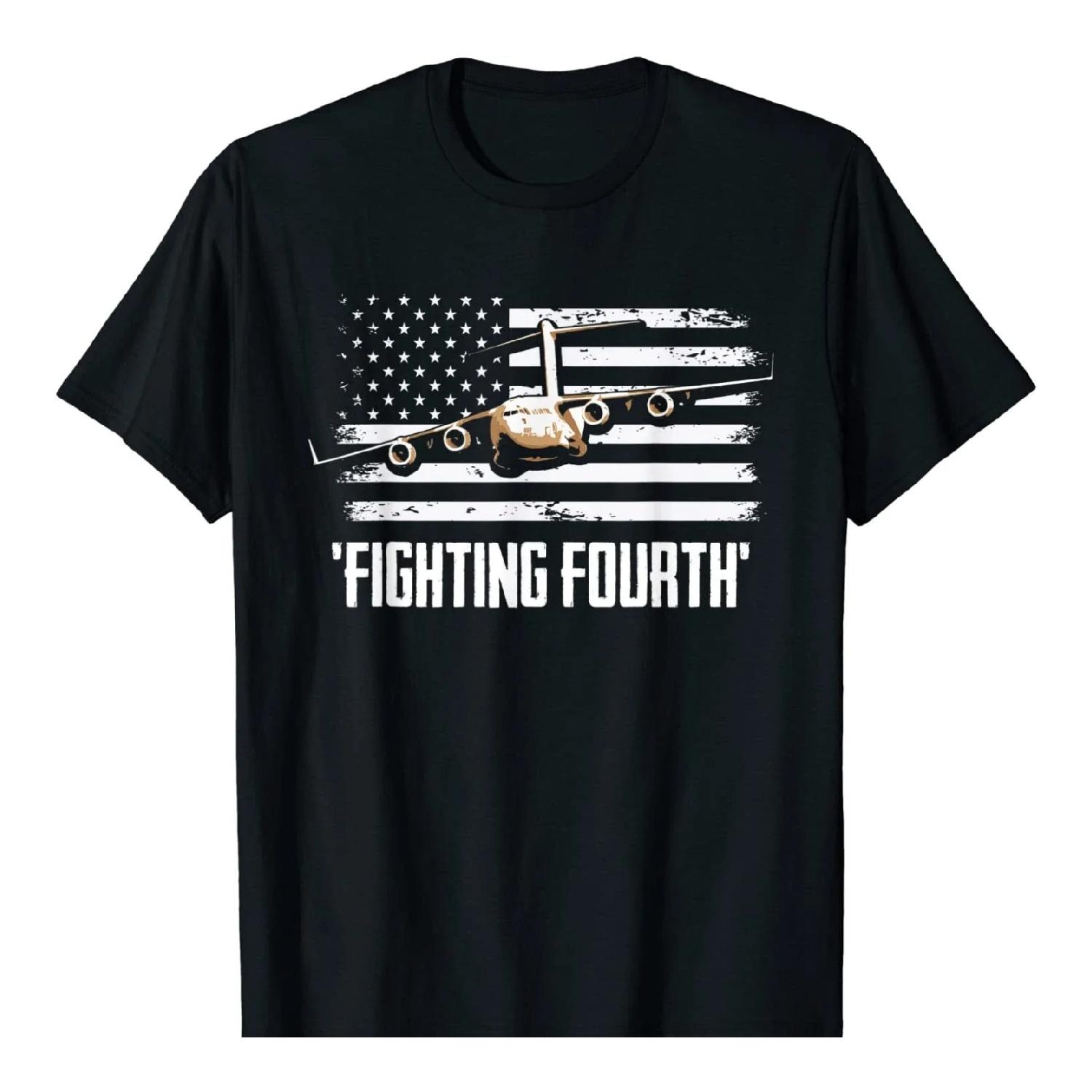 Футболка 4-й эскадрильи военно-транспортной авиации Fighting Fourth S чёрный
