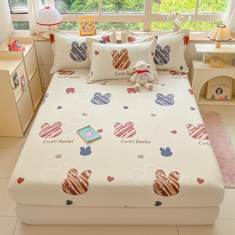 Kawaii Cartoon Panda Fitted Sheet,Bamboo Floral Wild Animals Bed Sheet Set Cotton Bed Cover With Deep Pocket For Child Kids Room