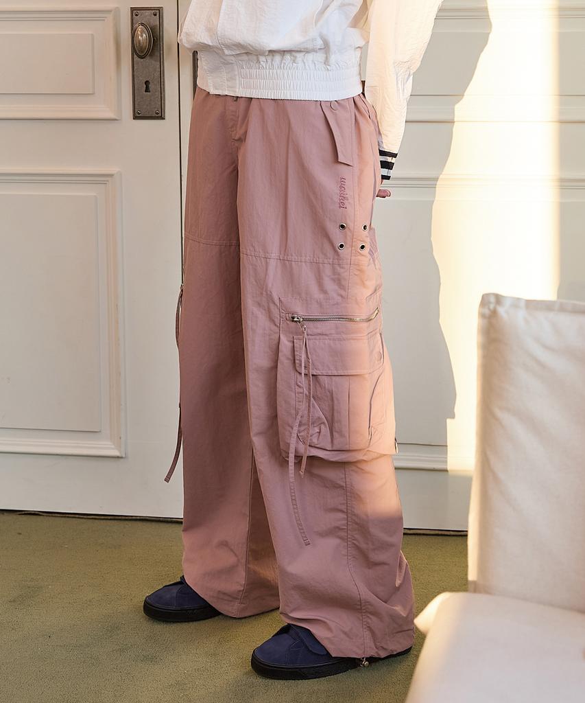 WAIKEI Nylon Cargo String Pants Dust Pink