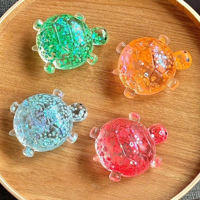 Glitter Turtle Squeeze Toy 1Pcs Anti Stress Animal Fidget Toy Portable for Pocket Travel Stress Relief Kids Gift