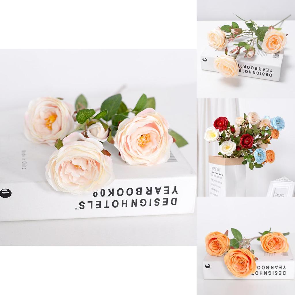 Handgefertigte Seidenrose Sechs Köpfe Kunstblume Für Partyort Hotel Heiminnendekor