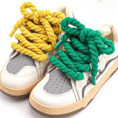 Round Shoelaces Quality Colorful 1CM Thicker Cotton Shoelace Sneakers Rope Laces 100/120/140/160CM Boots Shoe Laces Shoes 1Pair