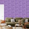 Polynesian Geometric Pattern Wallpaper Purple and Lavender 50x1000