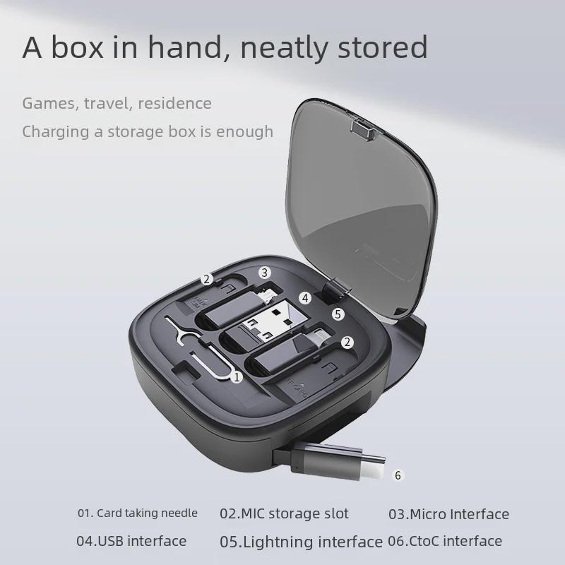 Multi-Functional Retractable 60W Fast Charging Cable Storage Box