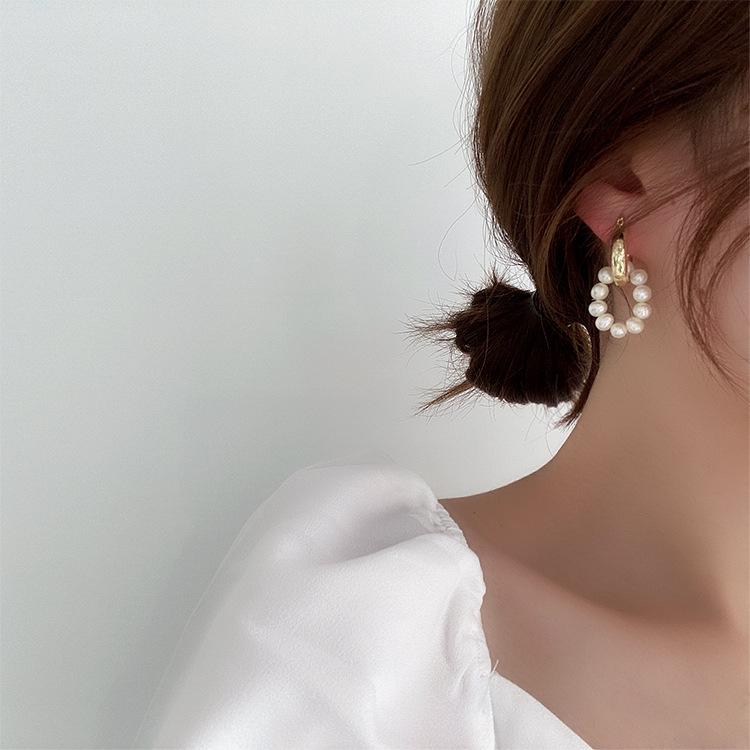 Korean Dongdaemun Retro Freshwater Pearl Dangle & Stud Earrings for Women