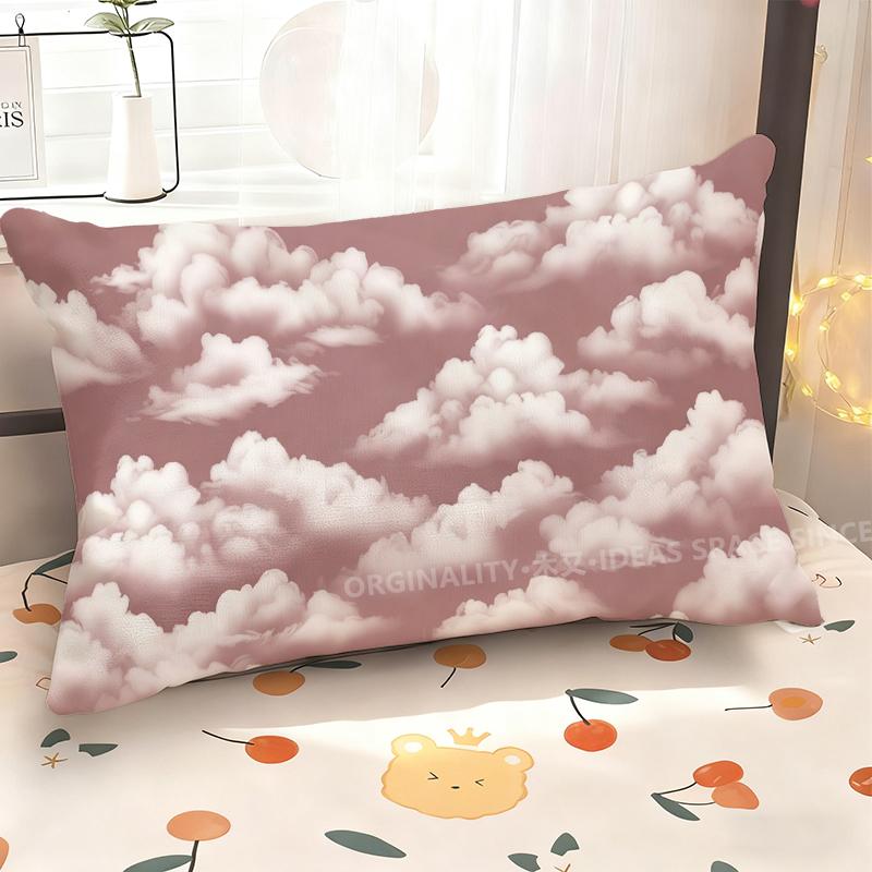 Pink Clouds Pillowcase Decor Suitable For Sofa Bedroom Car Pillow Cover Cushion Rectangular Back Cushion