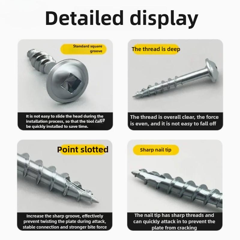 25/32/38/50/63mm Cross Woodworking Screws Galvanized Coarse, 100 Pieces Per Bag, Suitable for Assembling Home Furnishings