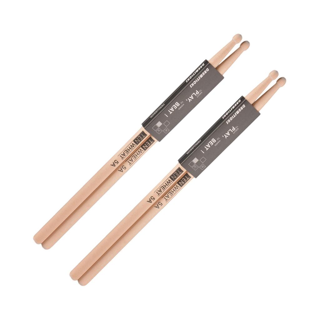4PCS Maple Wood Drumstick Replacement Non Slip Comfortable Grip Round Tip Drum Sticks
