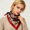 68Cm Wreath Pattern Scarf Women'S Autumn And Winter Polyester Fiber Flower Printed Scarf Warm Sun Protection Neck Shawl