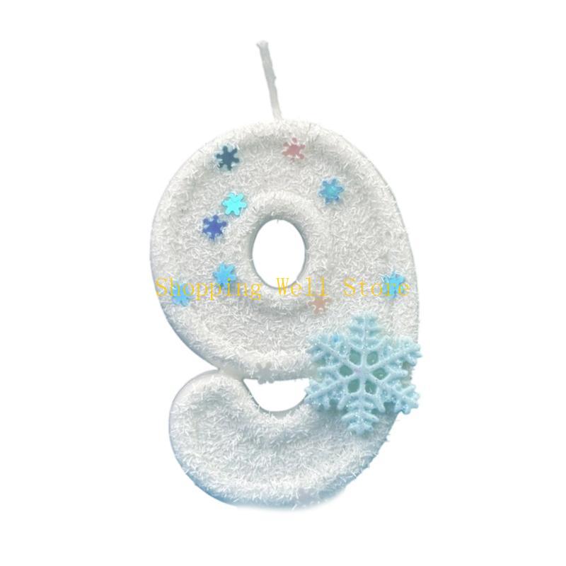 KX4B Winter Snowflake Theme Number For Birthday Cake Toppers And Event Decors