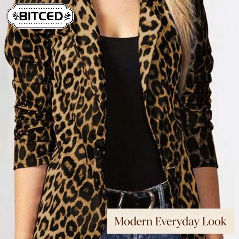 BITCED Women's Vintage Casual Autumn Winter Long Sleeve POLO Neck Jackets & Coats