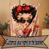 Custom Name Personalized Betty Boop Print Blanket, Home Decor, Bedroom, Sofa, Camping, Couch, Gifts for Birthday Christmas