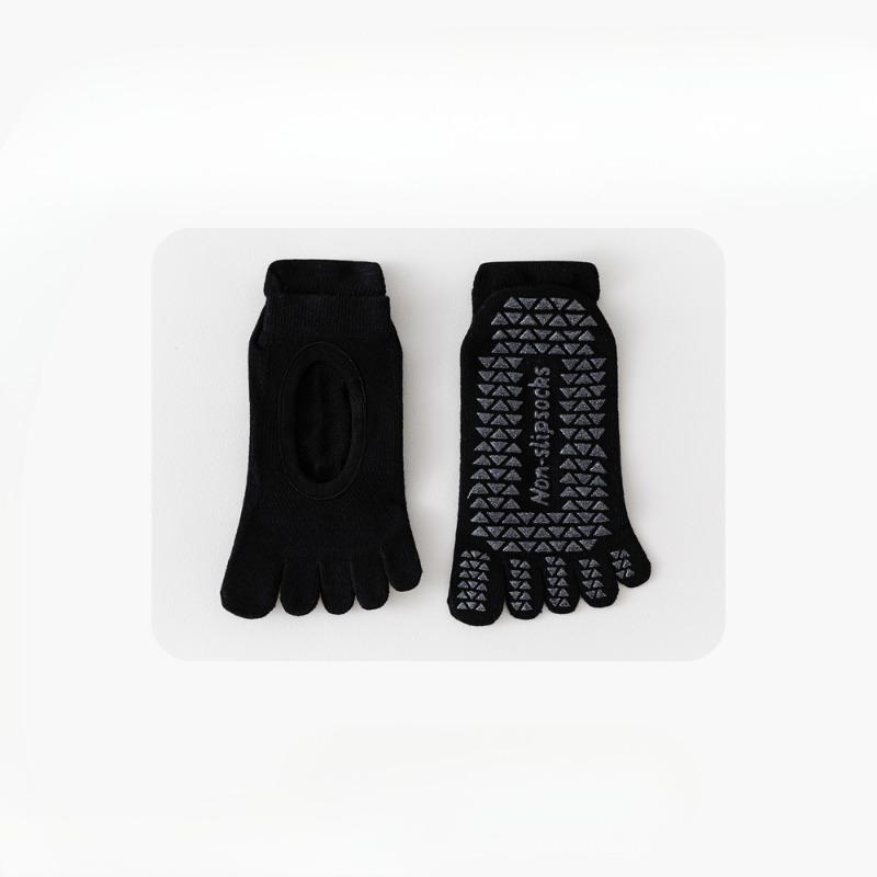 

Женские новые спортивные носки для пилатеса, профессиональные, нескользящие, дышащие, без спинки, для фитнеса в помещении 1 pair чёрный