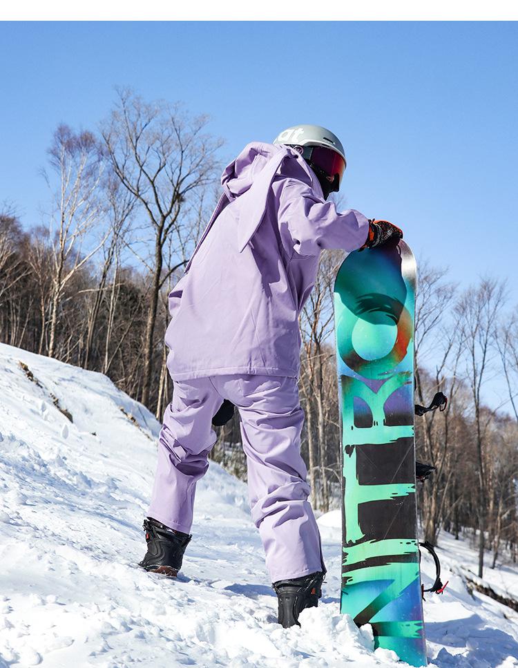 Unisex Winter Waterproof Rabbit Ear Ski Suit: Silver Fox Fleece One-Piece Plus Size Windproof Jacket