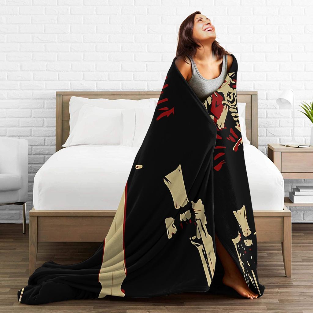 Devil May Cry 5 Dante Blankets Warm Pattern Plush Throw Blanket For Couch Bed Travel Office Flannel Bedspread Bed Cover