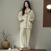 [Antistatic] Pajamas women's autumn and winter fleece thickened long-sleeved warm coral fleece flannel loungewear set