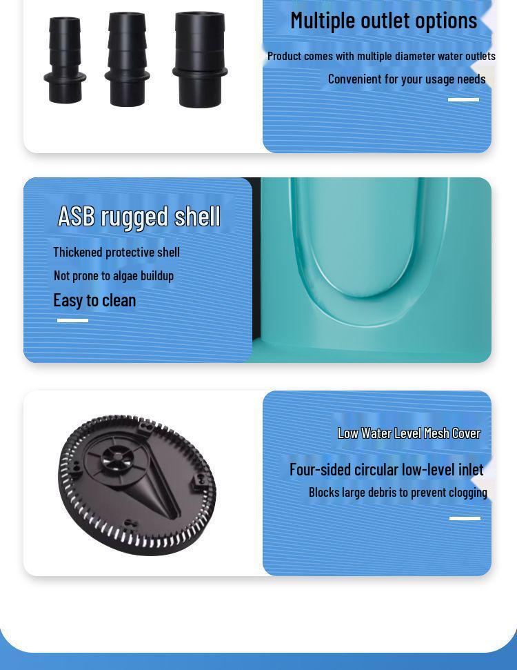 Low Noise Bottom Suction Submersible Pump for Fish Tanks: Household Water Filter & Circulation