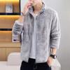 Jacket Men's Loose Autumn Winter Clothing Youth Stand-up Collar Double-sided Velvet Jacket Solid Color Polar Fleece Top