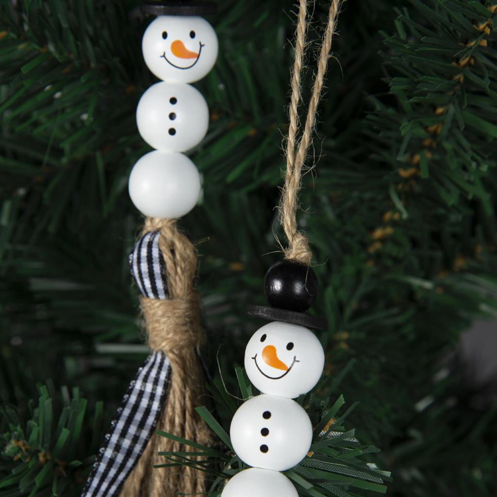 Snowman Wooden Beads Christmas Theme Colorful Wooden Beads Wooden Beads String DIY Accessories