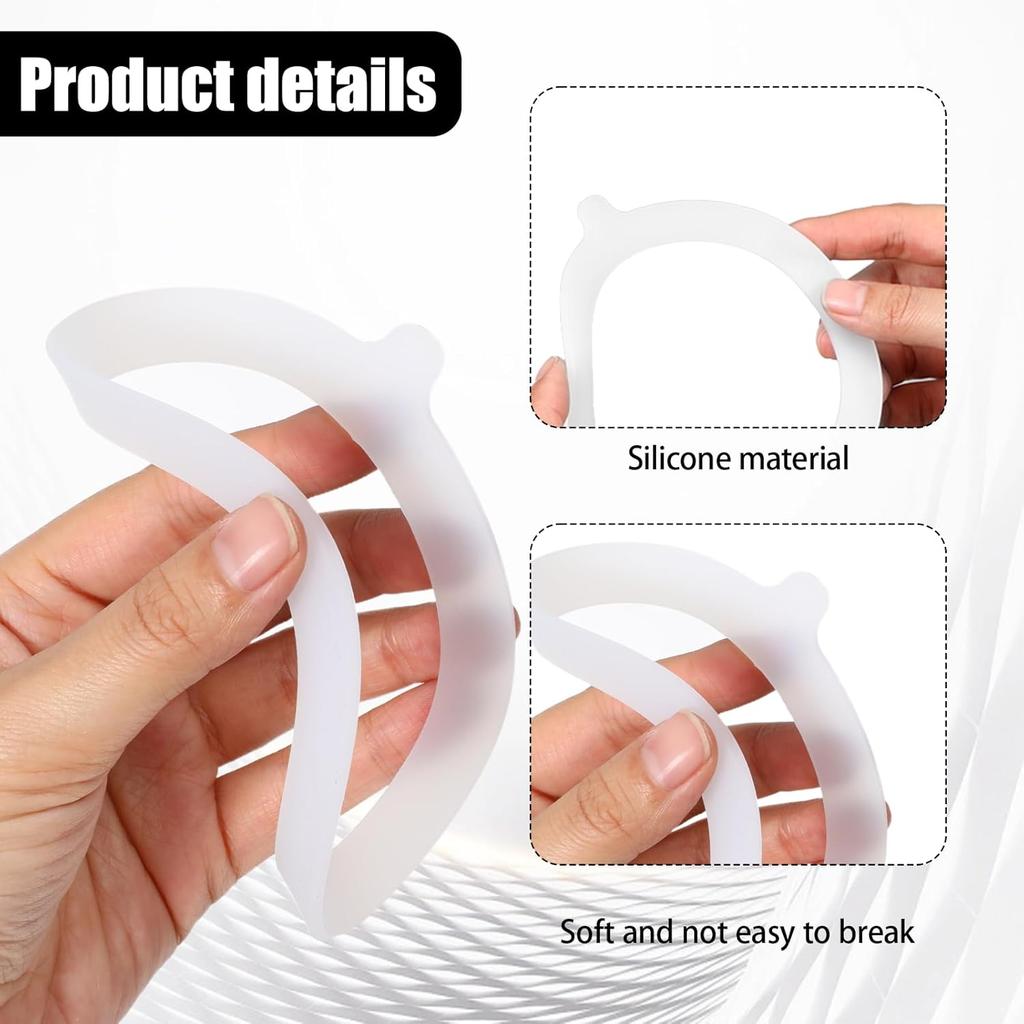 6pcs 4.53 Inch Silicone Sealing Ring Silicone Replacement Gaskets Rubber Seals for Mouth Glass Jars (White)