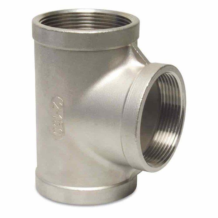 Té en Inox 1 1/2", Raccord Fileté 90° V4A
