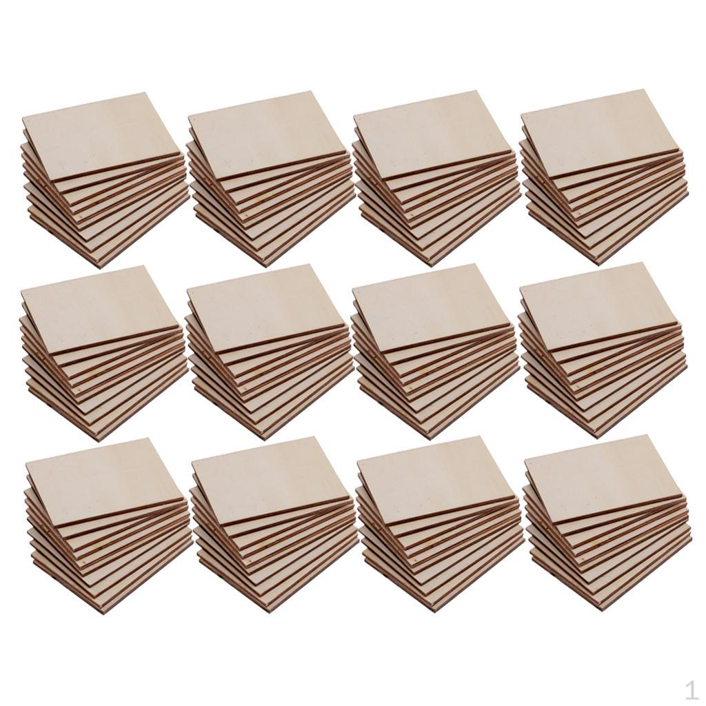 

120x деревянные листы прямоугольные деревянные части для материала ремесел