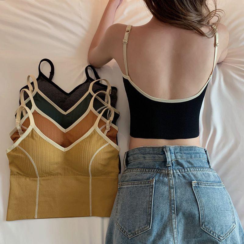 Comfortable Scoop Bralette Tops With U Back And Adjustable Straps For Women