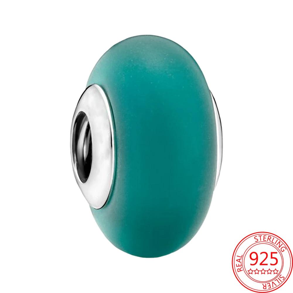 Copper Metal Green Collection Flower Four Leaf Clover Murano Glass Charm Bead Component Compatible With Bracelet High Quality Fine Jewelry Women Do
