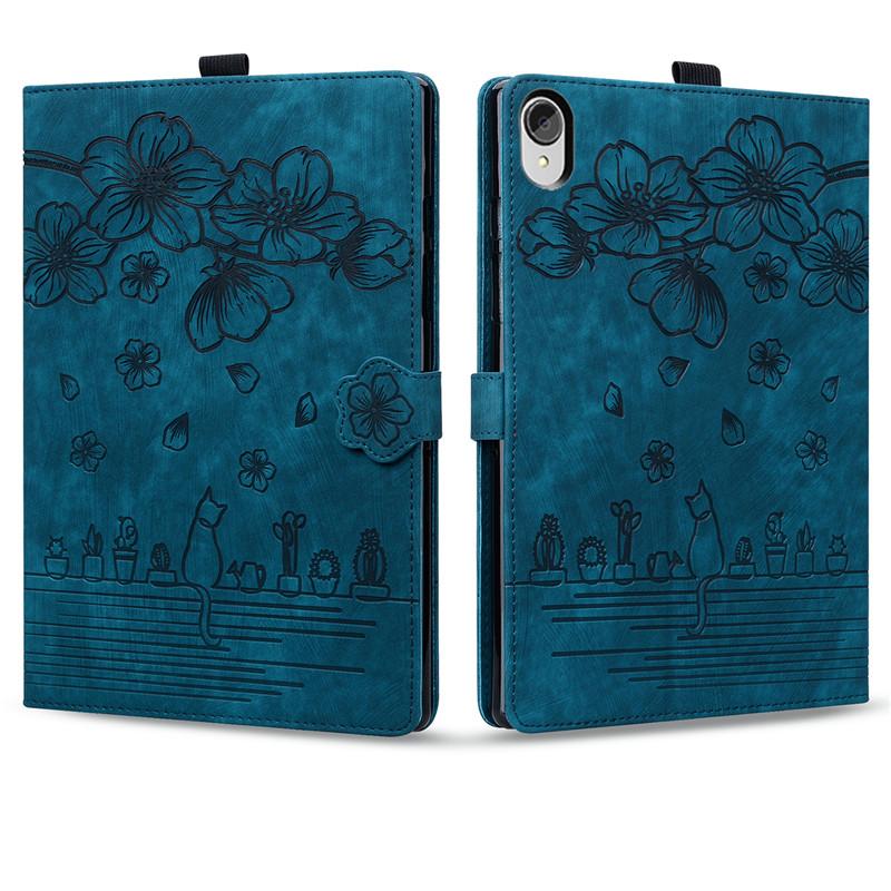 Tablet Case Funda For Lenovo Tab P11 Plus Case 11" Emboss 3D Flower Cat Wallet Tablet Shell For Lenovo Tab P11 Case Tb J606f J606l J616f