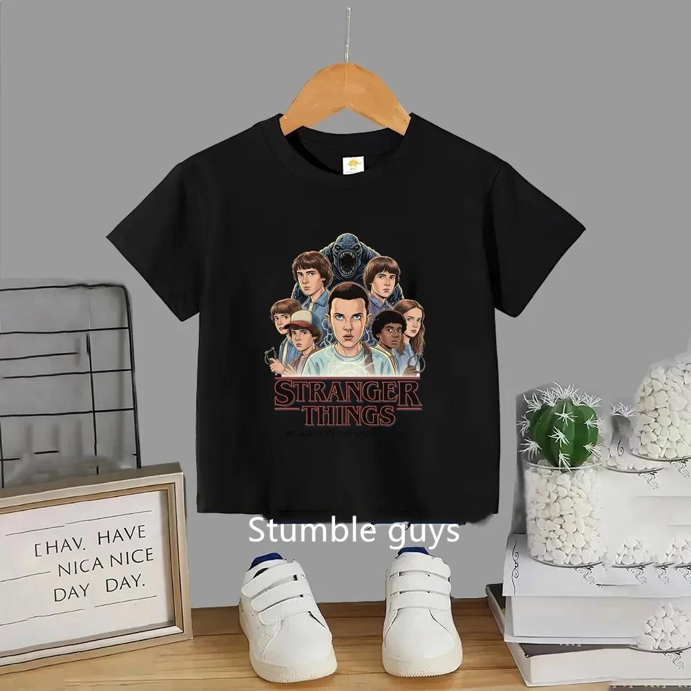 Children's Holiday Style 'Stranger Things' Summer Boys' Clothing Girls' Short-Sleeve Anime T-Shirt