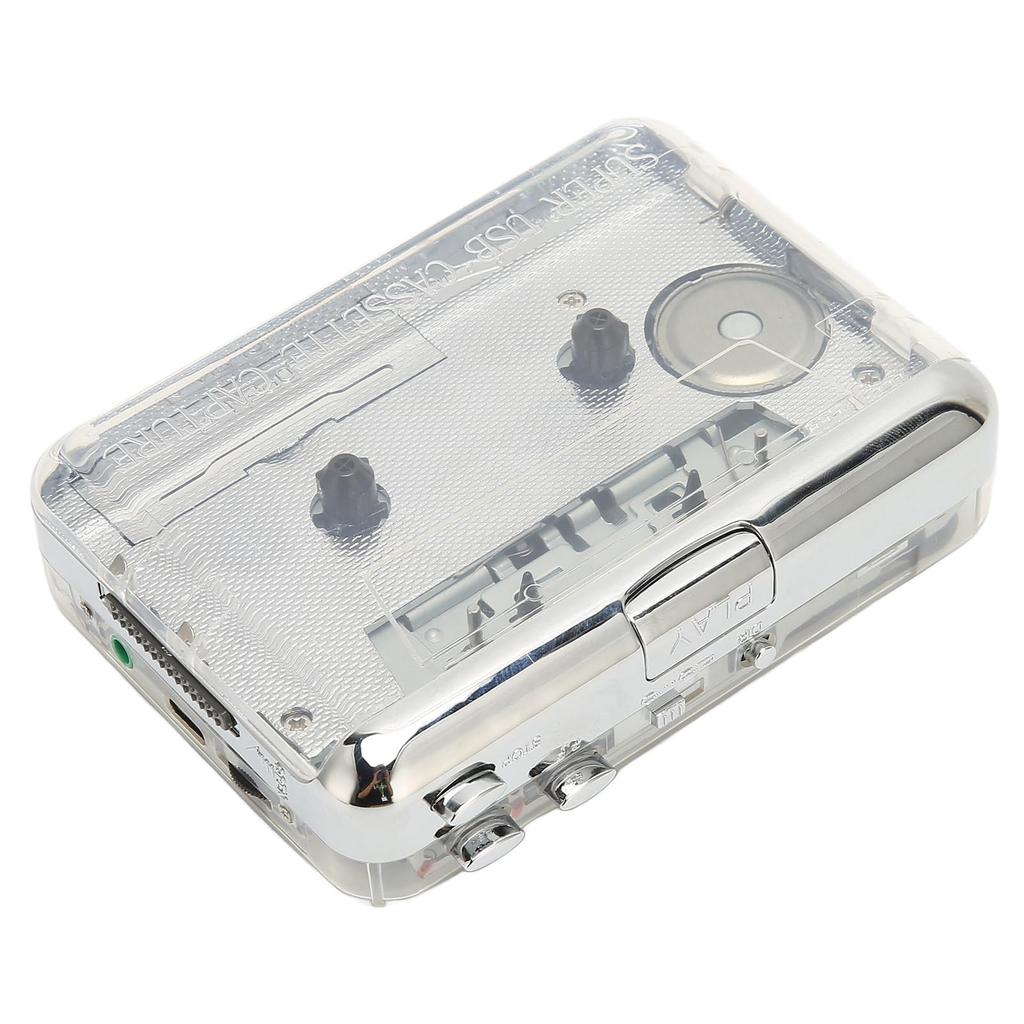 Cassette Player to MP3 Player Converter with Headphone Portable USB for OS and 3.5mm Jack, Auto-Reverse Interface, Walkman, X, PC.