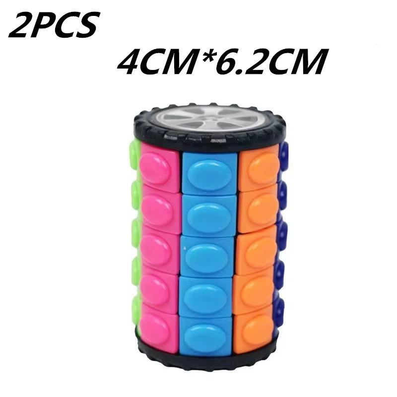 3D Magic Corn Cube Tower Puzzle Speed Cube Wheel Rotating Game Cubos Cylindrical Toys for Children Educational Gifts