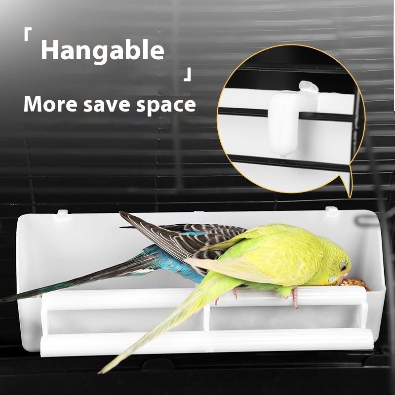 Large Capacity Bird Feeder Box Anti-Splash Bird Food Dispenser Durable Parrot Feeding Box For Small Medium Birds