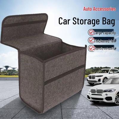 Gray Felt Car Trunk Organizer and Tool Storage Box