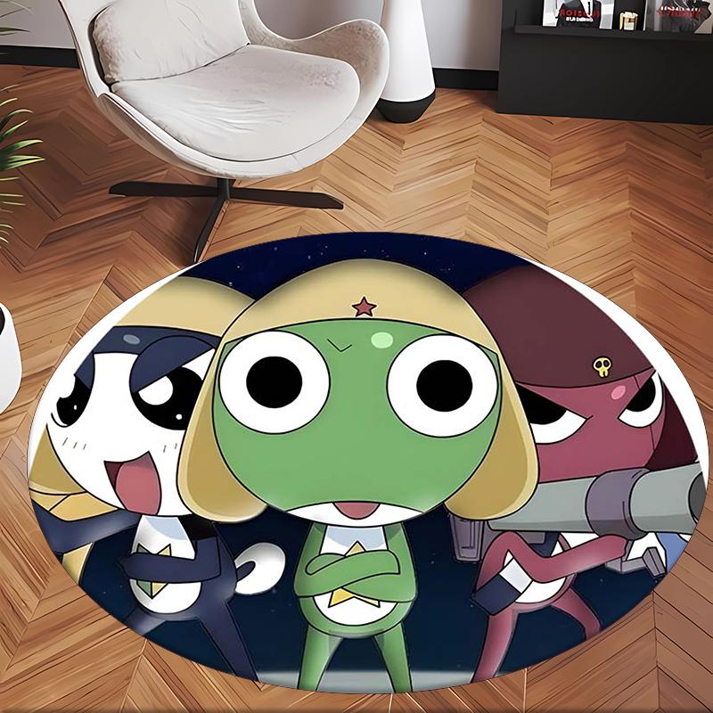 Keroro (1) Round Office Rug Decorative Floor Rug for Office Bedroom Living Room and Home Space