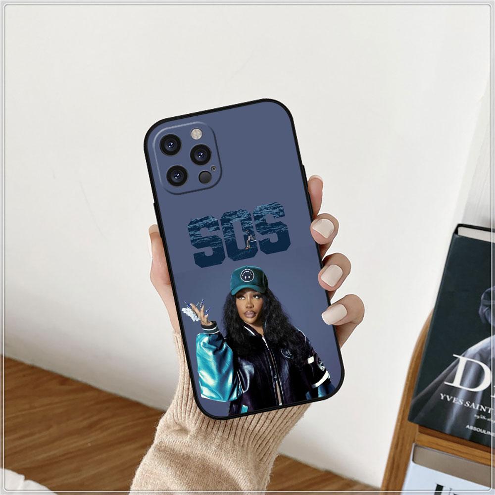 Singer SZA SOS Rapper Phone Case For Apple iPhone 15 14 16 13 12 11 Pro Max Mini 8 7 X XS XR SE Silicone Shockproof Back Cover