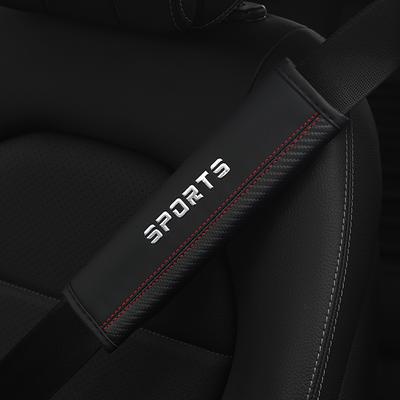 1PC Carbon Fiber Leather SPORTS Car Seat Belt Shoulder Cover Insurance Strap Cover Automotive Supplies To Prevent Tightening
