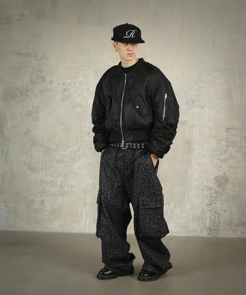 ROCKPSYCHO Leopard Cargo Pants Dark Navy