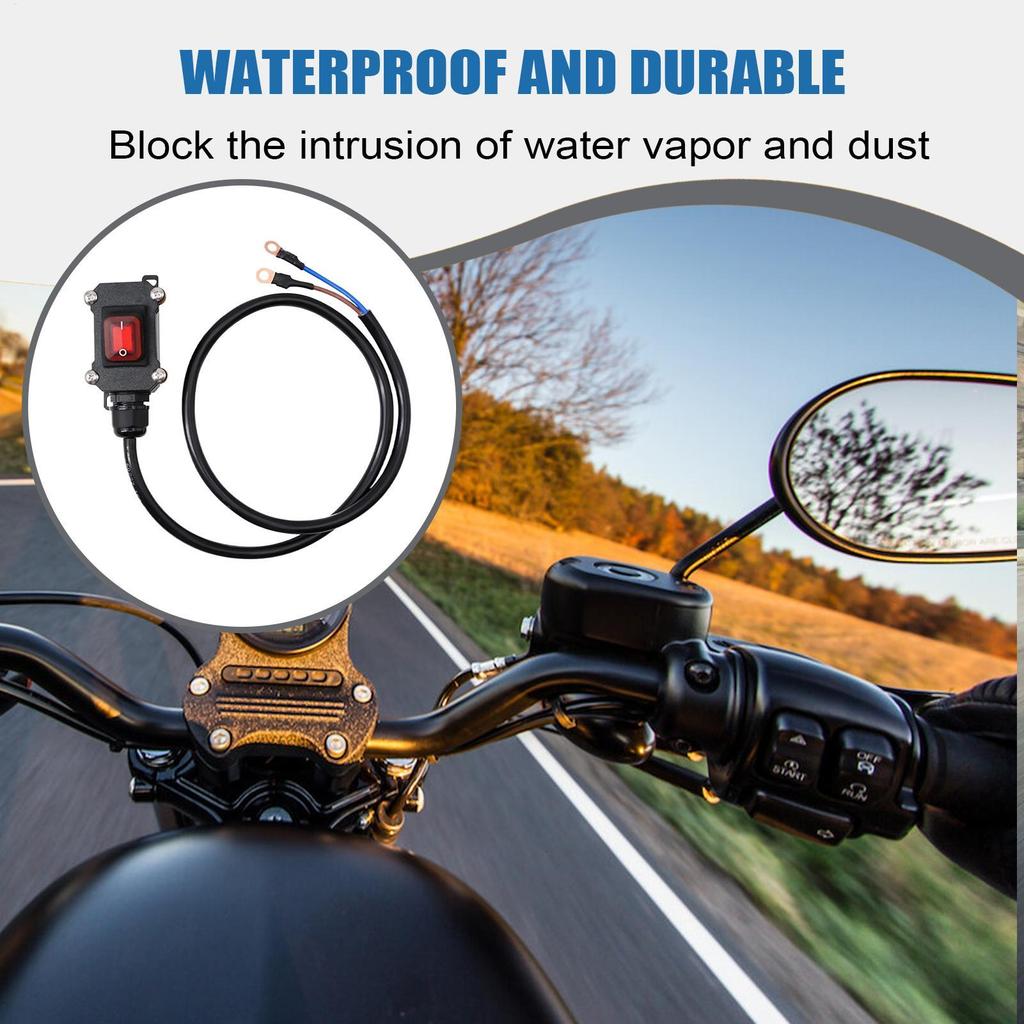Motorcycle Power Switch Battery Disconnect Switch 30/50/100cm 12V/24V Waterproof Power Cut-off Isolator Heavy Duty Off Switch