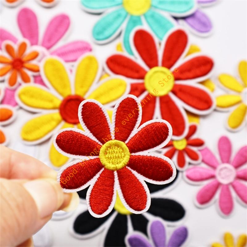 36Pcs Flower Embroidery Iron On Patches Adhesive Embroidery Appliques For Clothing Jackets Bags Backpacks Hat Decoration 55KF