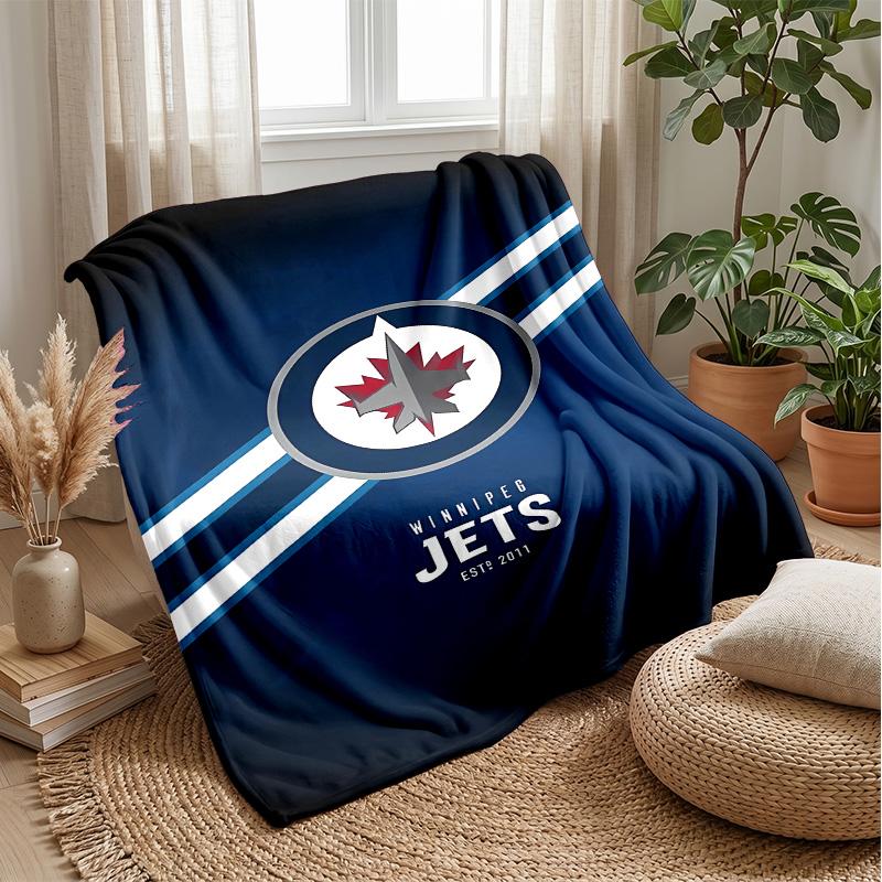 Coperta in Flanella Stampata con Logo Hockey Calda e Confortevole, Amica della Pelle, per Divano, Letto, Uso Quotidiano Indoor