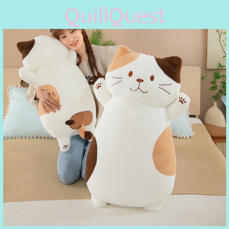 Cat Plush Toy Long Pillow Stuffed Animal Doll Cartoon Decoration Gifts Kids