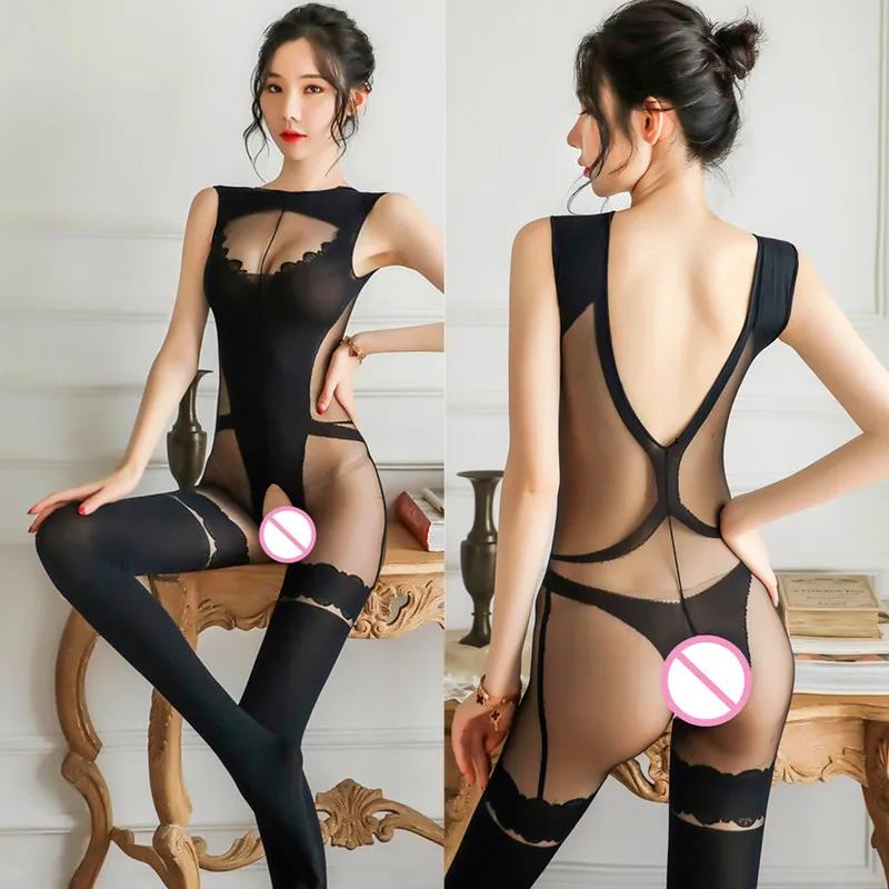 Sexy Mesh Fishnet BodyStockings For Women Hollow Out Erotic Lingerie Femme Exotic Porno Plus Size Bodysuits Exotic Nightwear