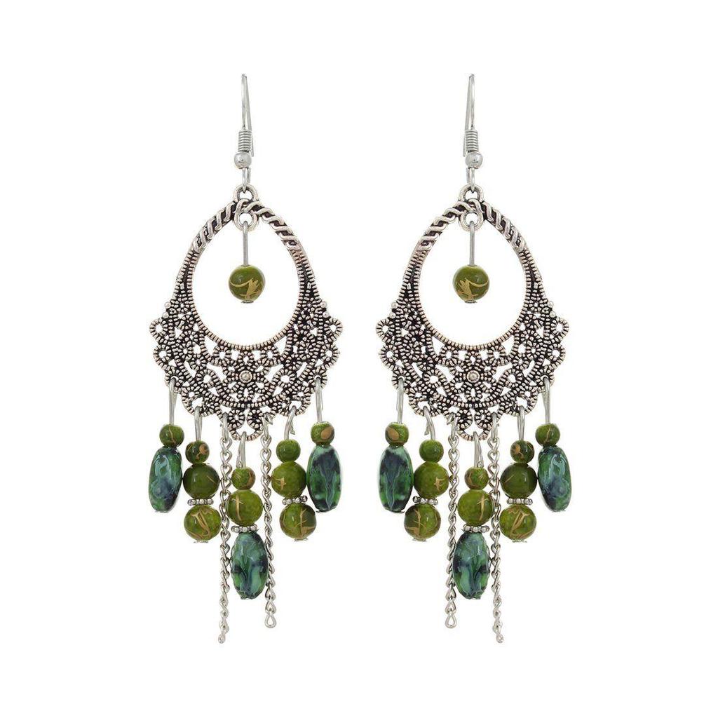 Mode Neueste Böhmische Oxidierte Silber Ohrringe Für Frauen & Mädchen