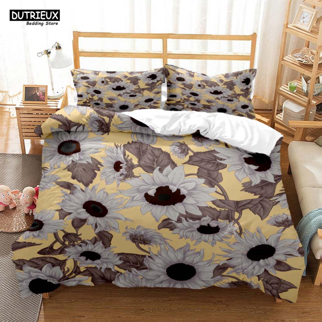 Plant Flowers Digital Print Polyester Bedding Sets Child Kids Covers Boys Duvet Cover Set For Teens Bedding Set