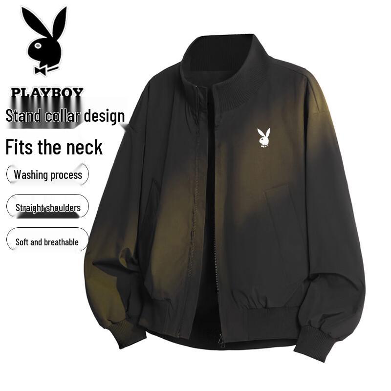 

PLAYBOY Men s Stand Collar Loose Fit Breathable Outdoor Casual Jacket 3XL