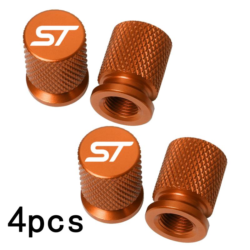 XXUI3 4pcs For Ford ST FOCUS 2 3 Mondeo Fiesta Kuga MK2 MK3 MK4 Car Wheel Tire Valve Caps Tyre Stem Covers Airdust Waterproof