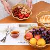 Flower Shape Imitation Rattan Basket Handwoven Woven Bread Plate Fruit  Serving Tray  Dining Table