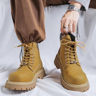 New Outdoor Mountaineering Rhubarb Boots Heightened Thick-soled Martin Boots Versatile Trendy Tooling Boots 66621-H